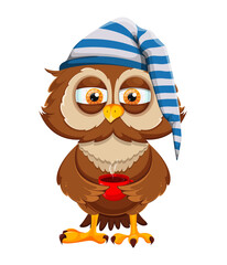 Cute wise owl. Funny owl, back to school concept