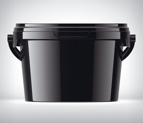 Plastic Bucket on Background. 