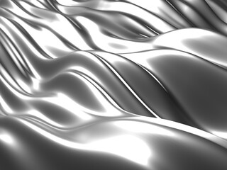 Metallic abstract wavy liquid background