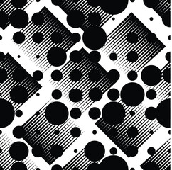 Fototapeta na wymiar Seamless pattern with speed lines, halftone dots , circles . minimalistic poster with striped Design elements .Repeating Vector stripes .Geometric shape. Dynamic geometrical Endless overlay texture.