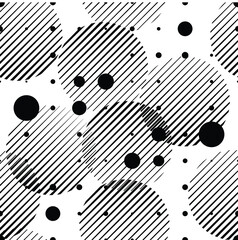 Seamless pattern with speed lines, halftone dots , circles . minimalistic poster with striped Design elements .Repeating Vector stripes .Geometric shape. Dynamic geometrical Endless overlay texture.