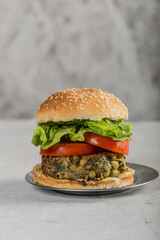 Vegan burgers light background. selective focus