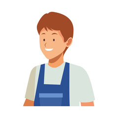 housekeeping male worker avatar character