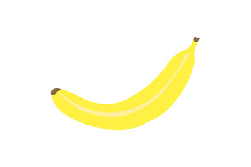 EPS 10 vector. Drawn yellow banana isolated on white background. Fruit single object.