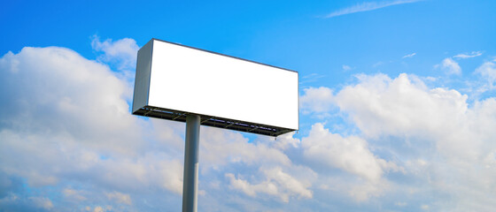 Billboard Large Screen Mockup for Advertising. Against the sky