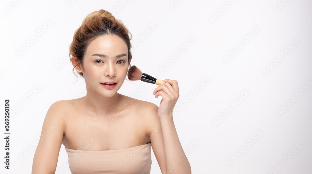 Wall mural Beauty young woman healthy skin natural make up young beautiful model cosmetic and spa concept