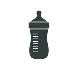 Baby feeding bottle icon. Newborn milk bottle. 