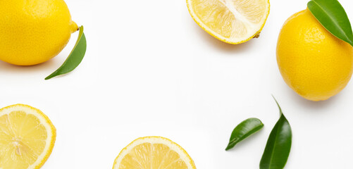 elegant composition of set of lemons on a white background