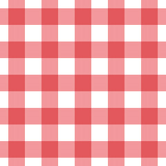 vector seamless plaid checkered gingham pattern background. red white fabric texture. Abstract geometric template. Vintage picnic tablecloth.italian kitchen print. Alternating squares endless backdrop