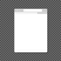 Browser Window White Empty Template Mockup. Vector
