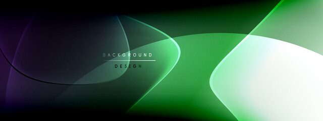 Vector abstract background - liquid bubble shapes on fluid gradient with shadows and light effects. Shiny design template for text