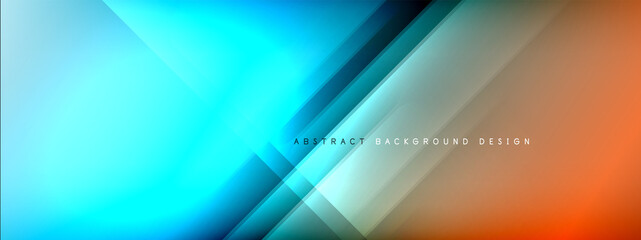Motion concept neon shiny lines on liquid color gradients abstract backgrounds. Dynamic shadows and lights templates for text