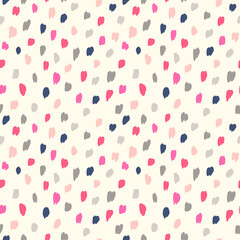 Seamless vector pattern made by hand drawn paint strokes. Retro colors.
