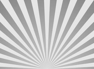 Sunlight horizontal background. Grey color burst background. Vector illustration.