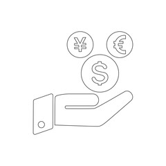 Money income icon vector illustration outline