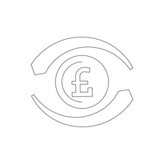 Pound currency icon vector illustration outline