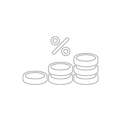 Coins money icon vector illustration outline 