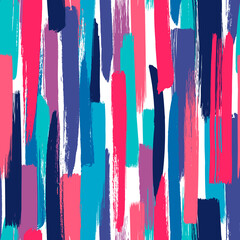Seamless vector pattern made by hand drawn paint strokes. Retro colors.

