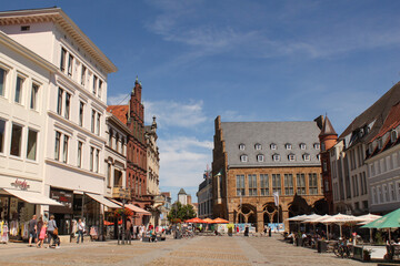 Minden; Marktplatz mit historischem Rathaus