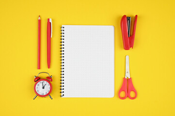 Back to school creative flat lay.