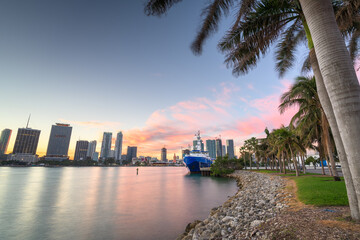 Miami, Florida, USA Skyline on Biscayne Bay