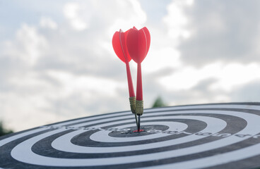 Bullseye is a target of business concept. business marketing as concept. Dartboard is the target and goal concept.