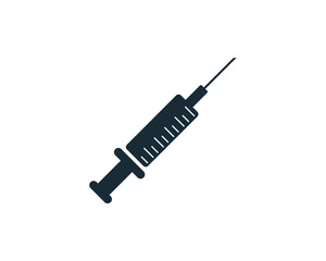 Injection Syringe Medical Icon Vector Logo Template Illustration Design