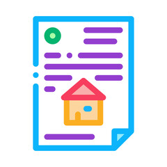 house document icon vector. house document sign. color symbol illustration