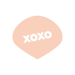 slang bubbles concept, decorative circle with xoxo word, line fill style