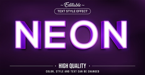 Editable text style effect - Neon theme style.