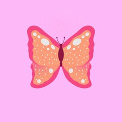 Butterfly with wings. Drawn insect. Colorful butterfly. BUTTERTRIA. Spring drawing. Appeal for children. Amazing world. Wildlife. Environment. Flora and fauna.