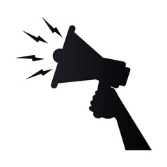 megaphone protest device isolated icon