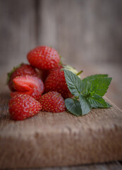strawberries and mint