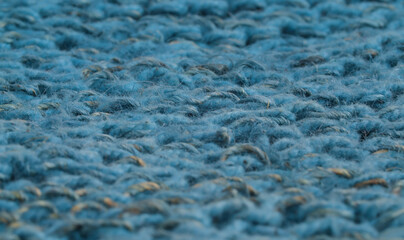 Blue wool knitted fabric