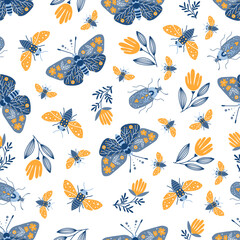 Seamless pattern background. Scandinavian and Folk art style