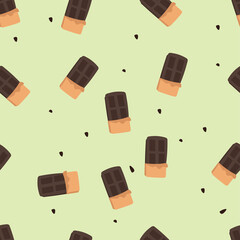 Seamless pattern sweets and dessert in pastel background color. for textile, fabric print, gift wrapping paper.