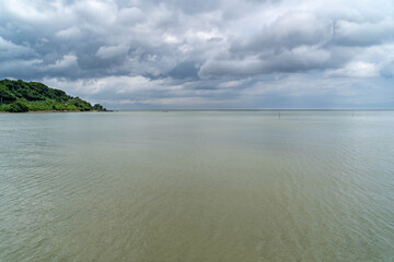 Seascape in cloudy morning in Japan.