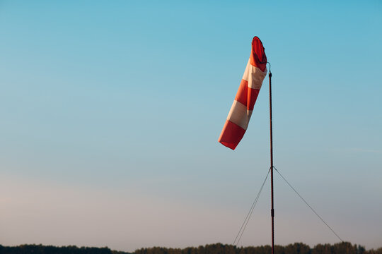 Airport windsock or wind cone for indication local wind direction.