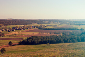Fototapeta premium Ethnocultural village in Lithuania - Didžiasalis. Photo from the observation tower