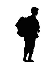 soldier military standing silhouette figure