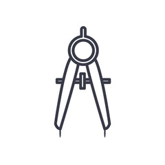 Measuring compass line style icon vector design