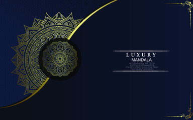 Luxury gold mandala ornate background for wedding invitation, book cover