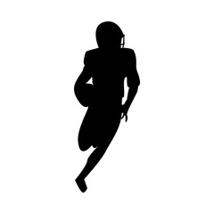 athletic man practicing american football sport silhouette