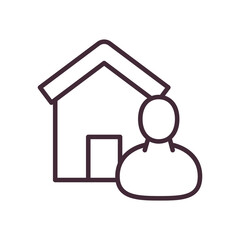 Avatar with house line style icon vector design