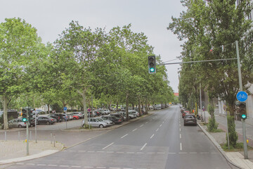 traffic on the street. car parking