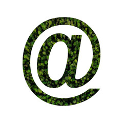e-mail sign moss sign on white background