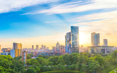 Obraz premium Urban Environment of Qiandeng Lake Park, Foshan City, Guangdong Province, China