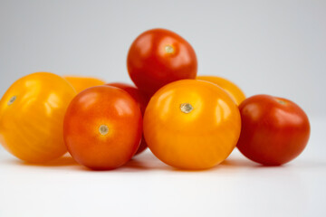 Red and yellow cherry tomatoes