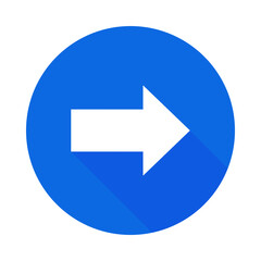 Right arrow icon. Isolated on white. Continue icon. Next sign. East arrow.