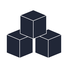 cartoon cubes construction toy object for small children to play, silhouette style icon